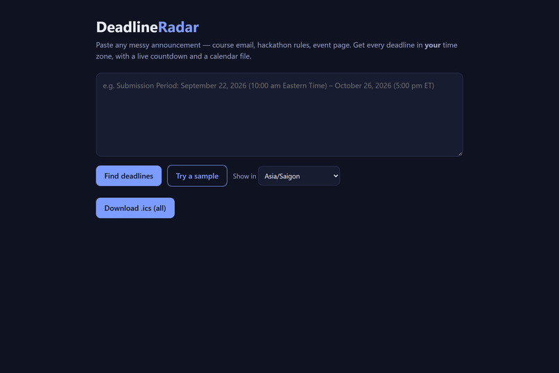 DeadlineRadar – screenshot 1