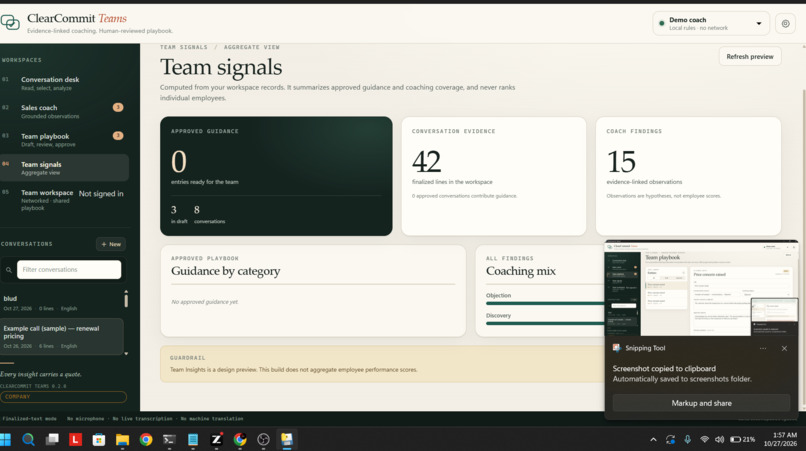 Clear Commit teams  – screenshot 4