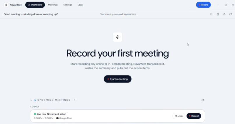 Novameet – screenshot 1