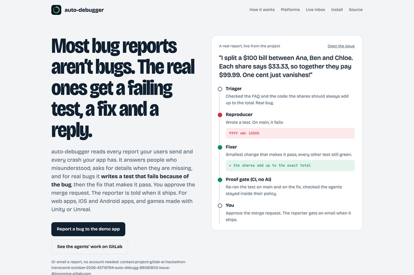 Auto-debugger – screenshot 1