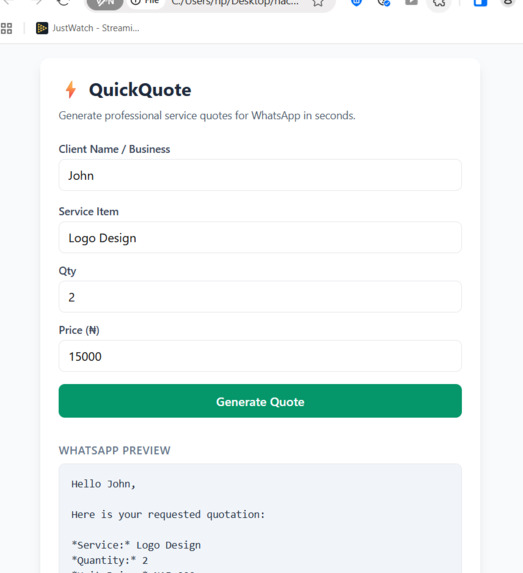 QuickQuote – screenshot 1