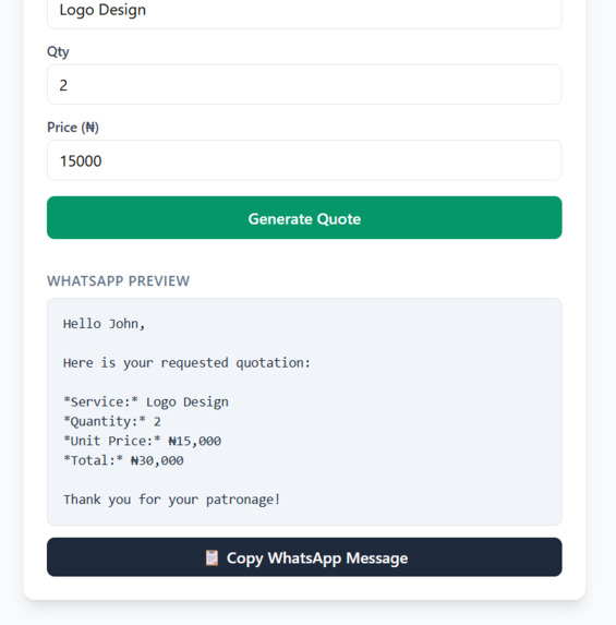 QuickQuote – screenshot 3