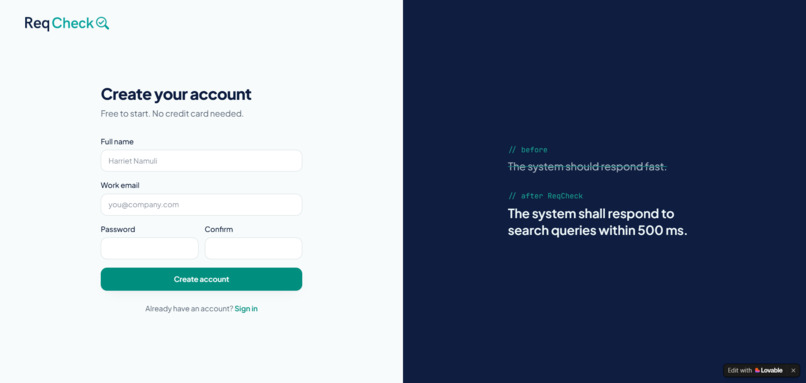ReQCheck – screenshot 2