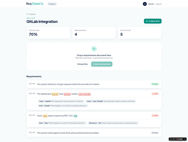 ReQCheck – screenshot 3