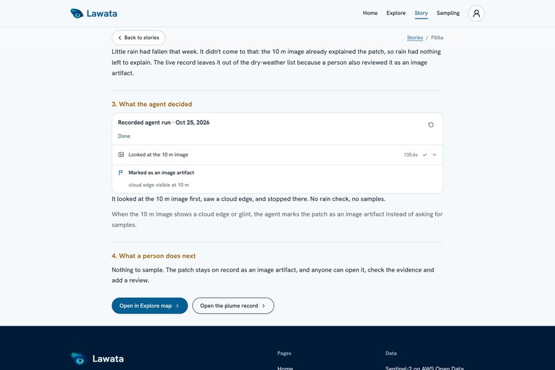 Lawata: Satellite Triage for Lake Pollution – screenshot 2