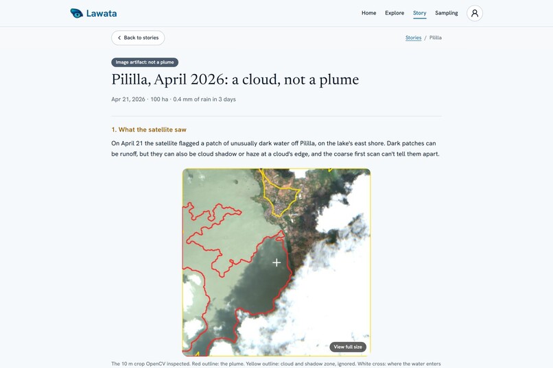 Lawata: Satellite Triage for Lake Pollution – screenshot 3