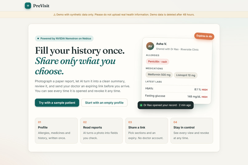 Previsit – screenshot 2