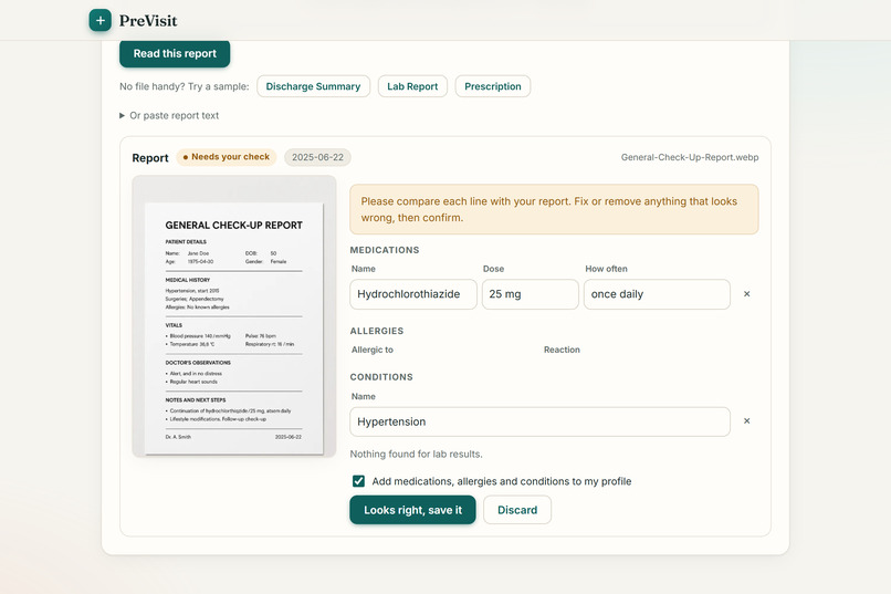 Previsit – screenshot 1