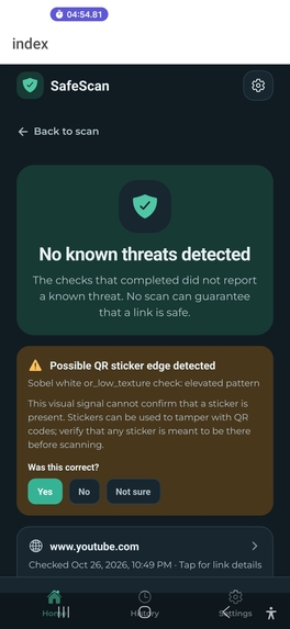 SafeScan – screenshot 2