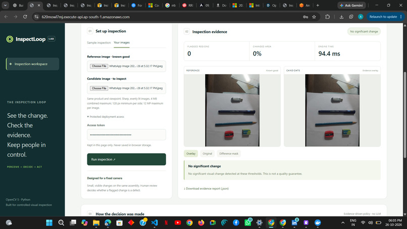 InspectLoop: Evidence Before Action – screenshot 3