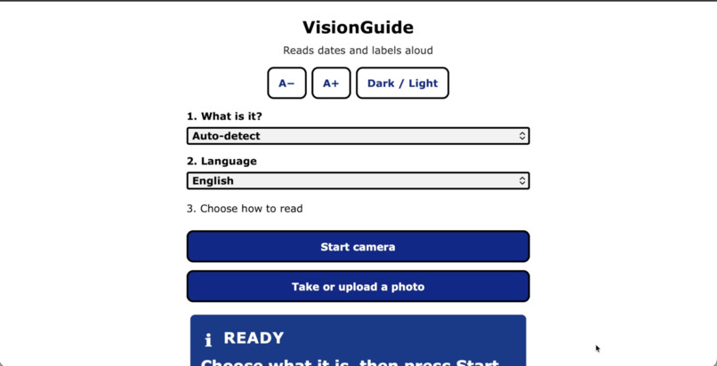 VisionGuide – screenshot 1