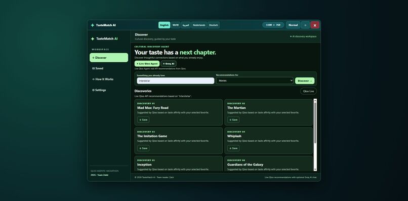 TasteMatch AI – screenshot 1