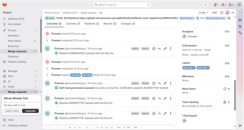 Self-Healing CI/CD with Governance – screenshot 3