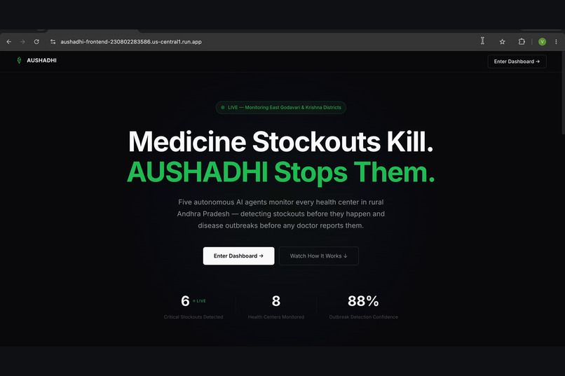 AUSHADHI: Medicine Supply & Outbreak Intelligence – screenshot 1