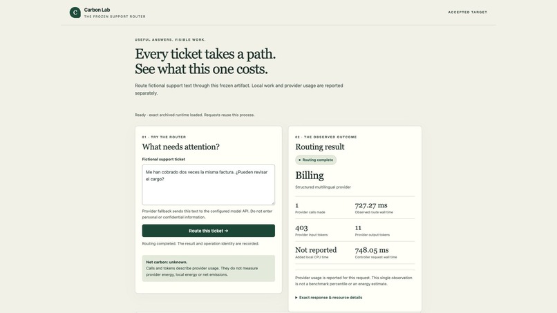 The Carbon-Aware Release Lab – screenshot 1