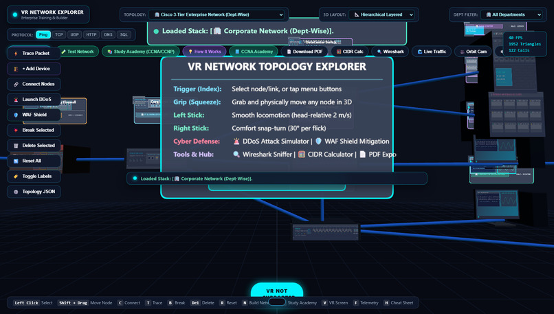 Quest NetVR - 3D Network Topology & Study Academy – screenshot 1