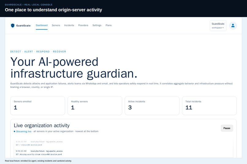 GuardScale: Your Infrastructure, One Reply Away – screenshot 1