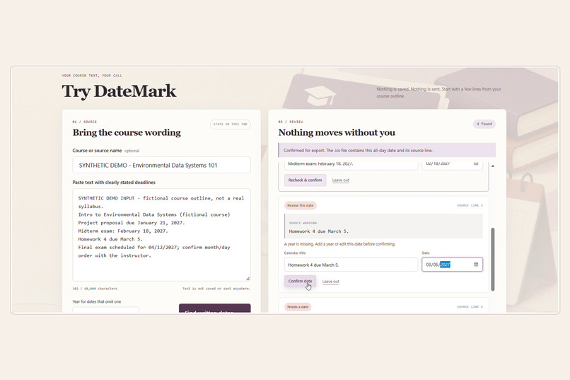 DateMark – screenshot 2