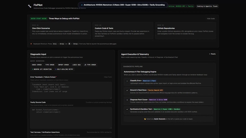 FixPilot: Autonomous 5-Stage Code Remediation Agent – screenshot 1