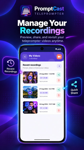 PromptCast - Free Android Teleprompter – screenshot 2