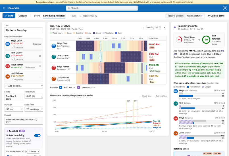 Fairshift: Fair Time-Zone Rotation for Outlook Calendar – screenshot 4