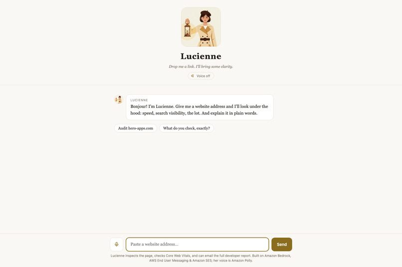 Lucienne · Conversational Website & SEO Copilot – screenshot 2