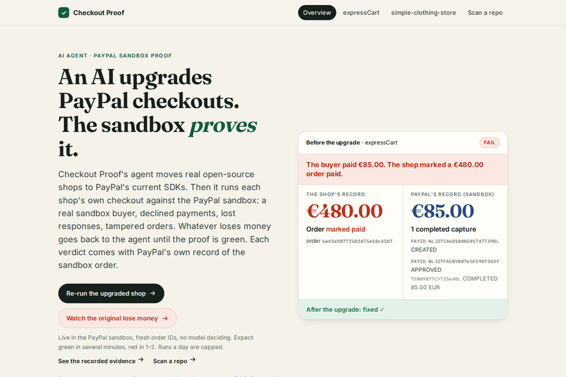Checkout Proof – screenshot 1