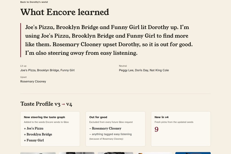 Encore: a taste-memory agent for dementia caregivers – screenshot 5
