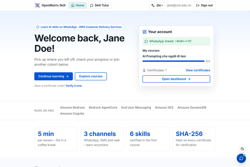SkillTutor for OpenMatrixSkill – screenshot 2