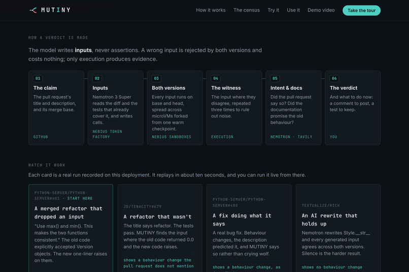 MUTINY: Don't trust the PR title. Run the code. – screenshot 3