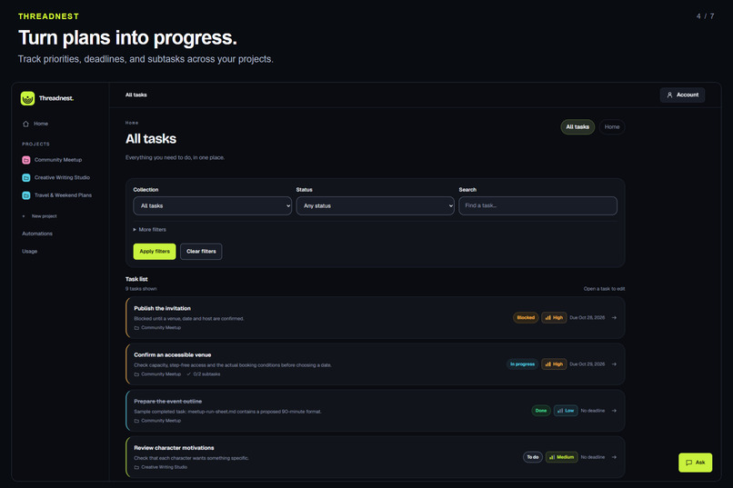Threadnest: Personal AI workspace – screenshot 2