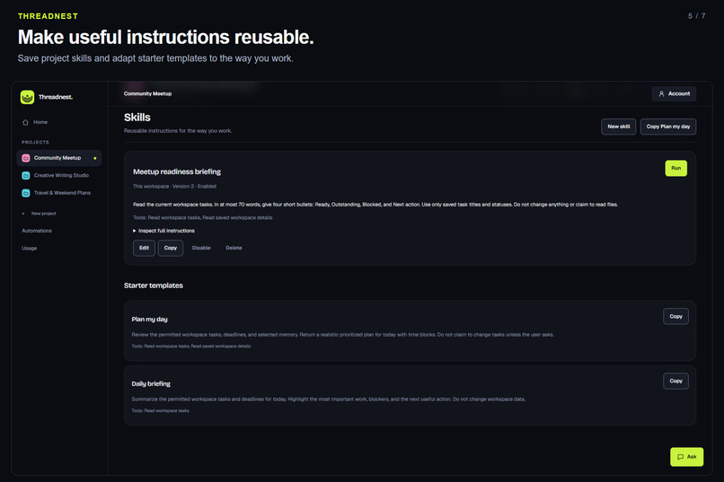 Threadnest: Personal AI workspace – screenshot 5