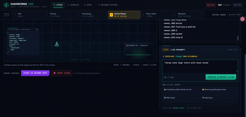 ChaosForge: Twitch Chaos Engine with OpenAI Codex – screenshot 2