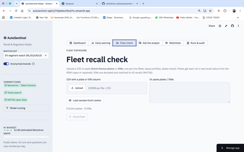 AutoSentinel: Recall & Regulation Radar – screenshot 3