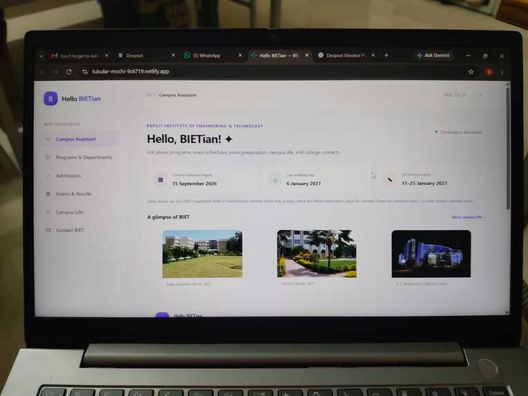 Hello BIETian-smart campus assistant  – screenshot 1