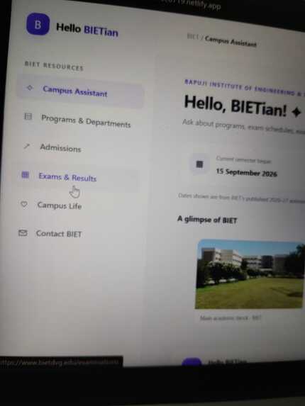 Hello BIETian-smart campus assistant  – screenshot 2
