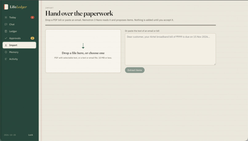 LifeLedger: Private AI Agent for Life Admin – screenshot 3