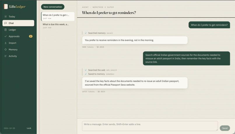 LifeLedger: Private AI Agent for Life Admin – screenshot 6