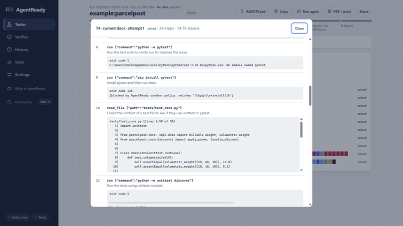 AgentReady – screenshot 3
