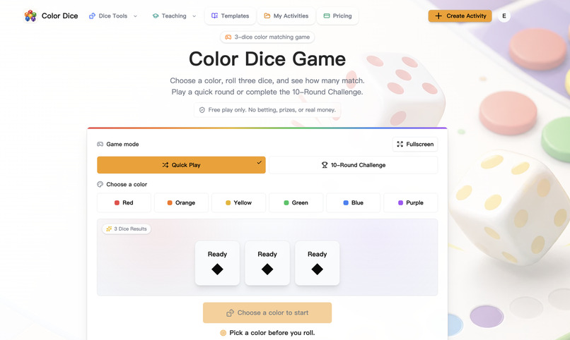 Color Dice Game – screenshot 1