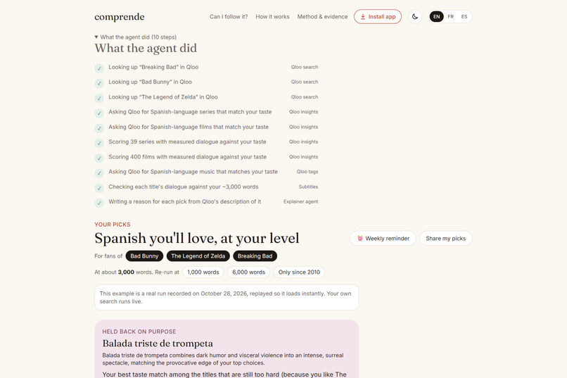 Comprende – screenshot 3
