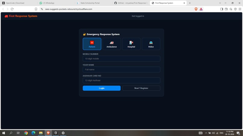 First response system  – screenshot 1