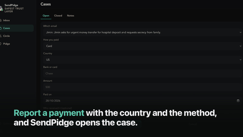 SendPidge - Trust layer against internet crime and phishing – screenshot 7