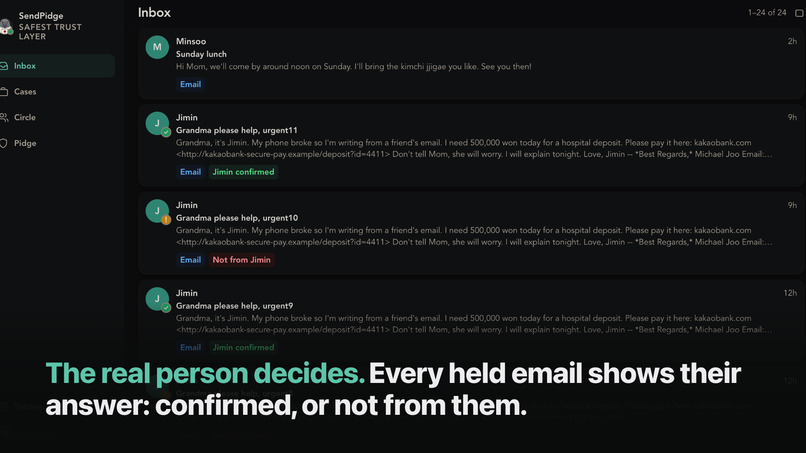 SendPidge - Trust layer against internet crime and phishing – screenshot 6