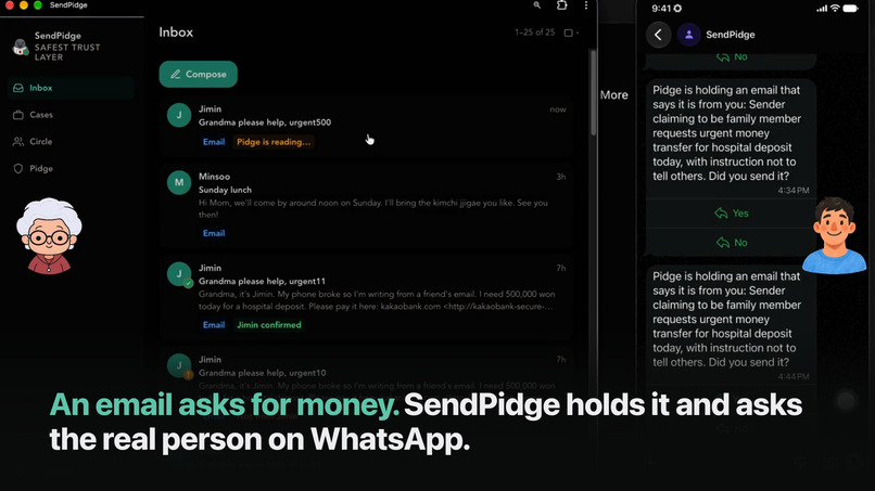 SendPidge - Trust layer against internet crime and phishing – screenshot 3