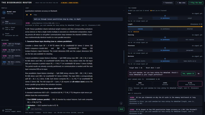 The Dissonance router – screenshot 2