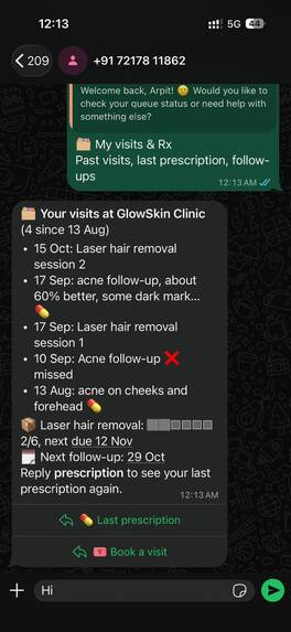 clinicFlow: WhatsApp AI Queue for Indian Clinics – screenshot 5