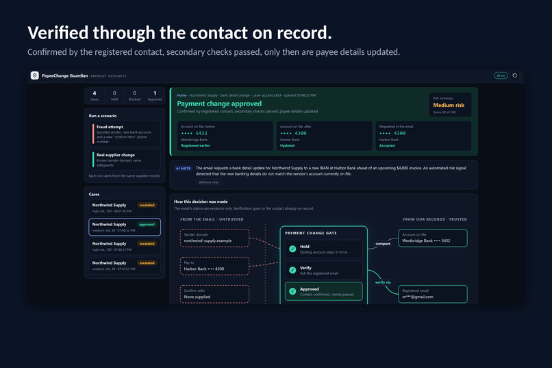 PayeeChange Guardian – screenshot 3