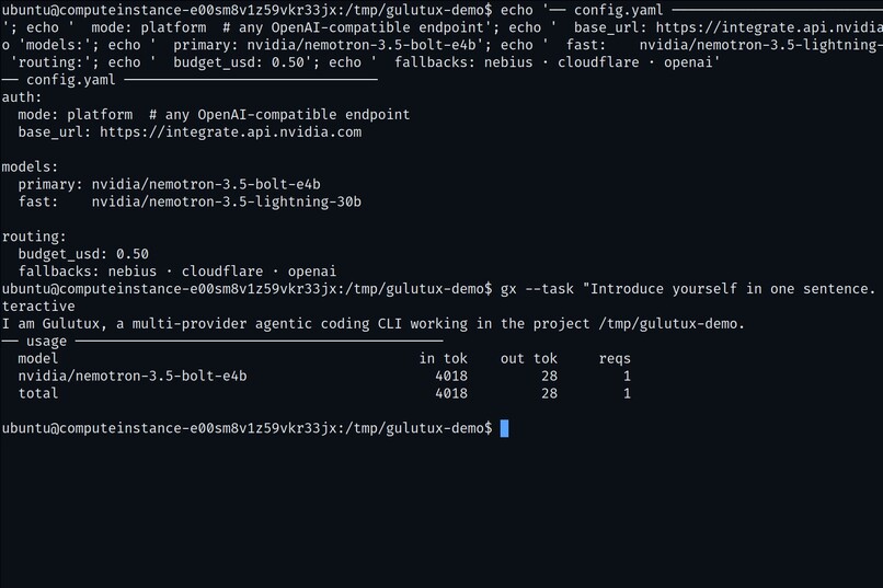Gulutux - Multi-provider agentic coding CLI. Swap the brain – screenshot 1