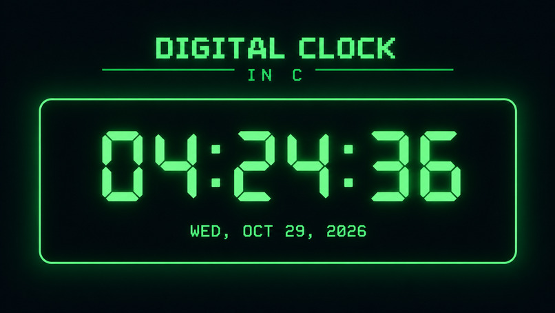 digital-clock-c – screenshot 1